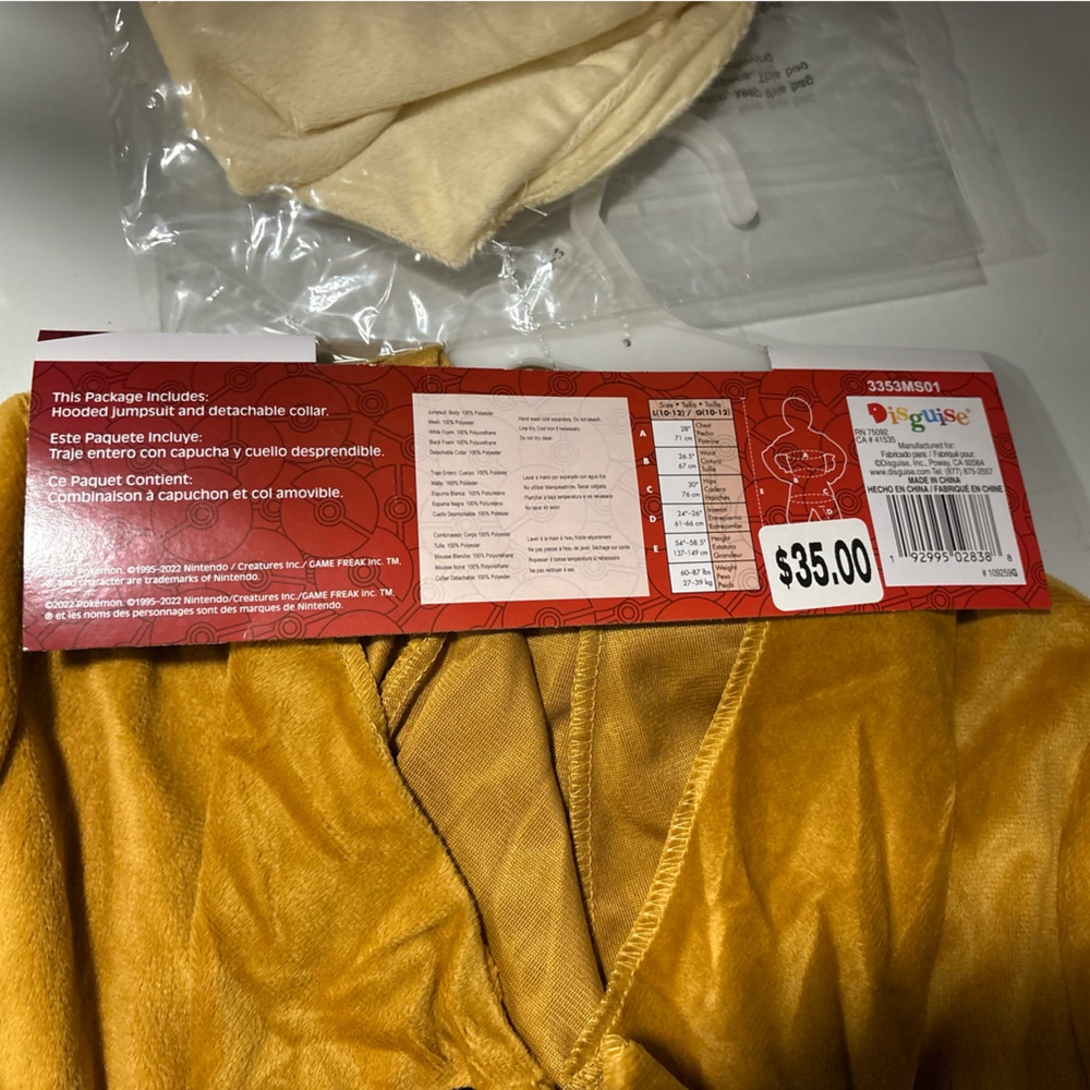 Pokemon Eevee Kids Costume - New in Package - Licensed Pokemon Costume - Picture 6 of 6